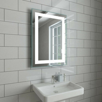 Rinse Bathrooms 700 X 500mm Illuminated Led Bathroom Mirror With Demister Ip44 - image 1