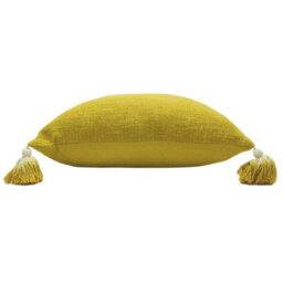 Furn. Eden Slub Cotton Tasselled Feather Filled Cushion - thumbnail 3