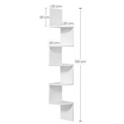 Rack Corner Shelf 5 Tier Floating Corner Shelves Zigzag Corner Shelf - thumbnail 2