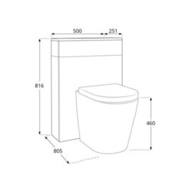 Homestylestore 1050mm Concrete Grey Bathroom Combination Vanity Toilet Unit With Chrome Finger Pull Handle - thumbnail 5