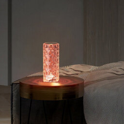Living And Home Cylinder 16 Colour Rgb Touch Sensor Night Light Bedside Lamp - thumbnail 2