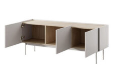 Arte Frisk Stylish Modern Tv Cabinet - (H)550mm (W)1440mm (D)370mm Living Room Furniture In Cashmere Beige - thumbnail 3