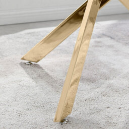 Furniturebox Uk Leonardo 4 Gold Dining Table And 4 Black Corona Gold Leg Chairs - thumbnail 5