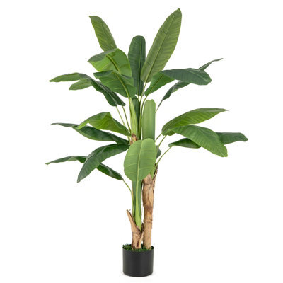 Costway 160Cm Tall Bird Of Paradise Artificial Palm Tree Faux Banana Leaf Tree In Nursery Pot - image 1