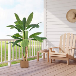 Costway 160Cm Tall Bird Of Paradise Artificial Palm Tree Faux Banana Leaf Tree In Nursery Pot - thumbnail 9