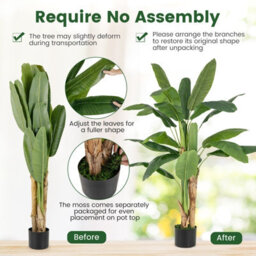 Costway 160Cm Tall Bird Of Paradise Artificial Palm Tree Faux Banana Leaf Tree In Nursery Pot - thumbnail 8