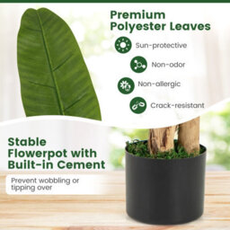 Costway 160Cm Tall Bird Of Paradise Artificial Palm Tree Faux Banana Leaf Tree In Nursery Pot - thumbnail 6