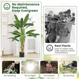 Costway 160Cm Tall Bird Of Paradise Artificial Palm Tree Faux Banana Leaf Tree In Nursery Pot - thumbnail 7