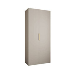 Arte Elegant Cashmere Como Iv Hinged Door Wardrobe H2460mm W1100mm D500mm, Two Doors, Eight Shelves, Hanging Rail, Gold Handles - thumbnail 1