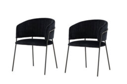 Set Of 2 Selma Velvet Dining Chairs - D58Xw54Xh82Cm, Seat Height 48Cm - thumbnail 2