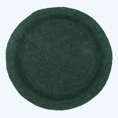 Homescapes Luxury Reversible Round Bath Mat - Forest Green - image 1