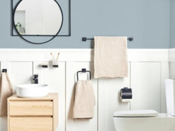Beliani 6-Piece Bathroom Hardware Set Uvita With Towel Bars And Hooks Black - thumbnail 2