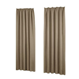 Deconovo Solid Curtains Thermal Insulated Curtains Blackout Curtains Pencil Pleat Curtains For Bedroom Khaki W55 X L69 Inch 1 Pair - thumbnail 1
