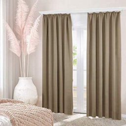 Deconovo Solid Curtains Thermal Insulated Curtains Blackout Curtains Pencil Pleat Curtains For Bedroom Khaki W55 X L69 Inch 1 Pair - thumbnail 5