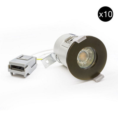 10 Pack - Bronze Gu10 Fire Rated Downlight - Ip65 - Se Home - image 1