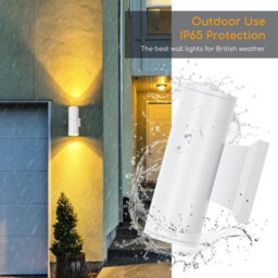 Aigostar 35W Outdoor Wall Lights Mains Powered, Ip65 Up Down Round W Wall Sconce,compatible With Gu10 Bulbs(Not Included) - thumbnail 2