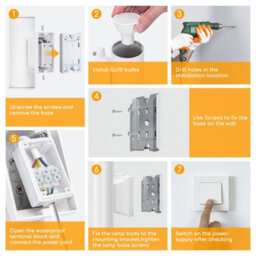Aigostar 35W Outdoor Wall Lights Mains Powered, Ip65 Up Down Round W Wall Sconce,compatible With Gu10 Bulbs(Not Included) - thumbnail 5