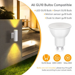Aigostar 35W Outdoor Wall Lights Mains Powered, Ip65 Up Down Round W Wall Sconce,compatible With Gu10 Bulbs(Not Included) - thumbnail 3