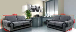 Big Tango Sofa Suite 3+2 Seater Jumbo Cord Black And Grey - thumbnail 3