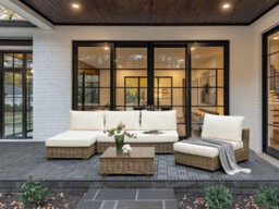 Beliani Garden Lounge Set With Table 4 Seater Varallo Right Hand Modular Rattan Grey - thumbnail 2