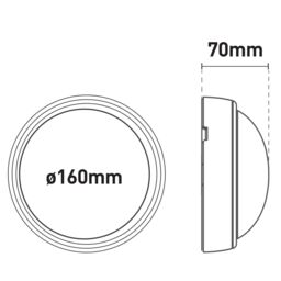Luceco Fixed Matt Black & White Mains-Powered Led Outdoor Bulkhead Wall Light 450Lm (Dia)16Cm - thumbnail 9