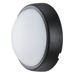 Luceco Fixed Matt Black & White Mains-Powered Led Outdoor Bulkhead Wall Light 450Lm (Dia)16Cm - thumbnail 5