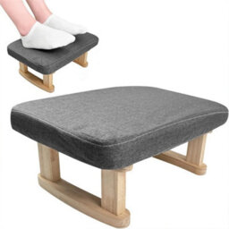 Wooden Small Footstool Footrest Pouffe Foot Stool Padded Seatbench