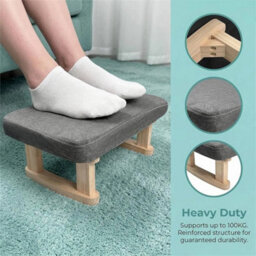 Wooden Small Footstool Footrest Pouffe Foot Stool Padded Seatbench - thumbnail 4