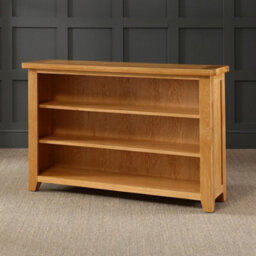 The Furniture Market Cheshire Oak Wide Low Bookcase With 2 Adjustable Shelves - thumbnail 2