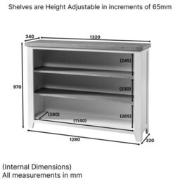 The Furniture Market Cheshire Oak Wide Low Bookcase With 2 Adjustable Shelves - thumbnail 6
