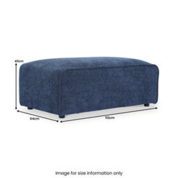 Hugo Deep Blue Xl Footstool - Fully Assembled By Roseland Furniture - thumbnail 5