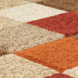 Melrose Salerno Red Orange Cream Blocks Patterned Design X-Large Indoor Area Rug 200/285Cm - thumbnail 2