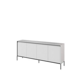 Arte Chic And Modern Large Sideboard Cabinet  With Fluted Front(H)830mm (W)1930mm (D)400mm - White Matt - thumbnail 2