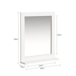 Sobuy Frg129-W, Bathroom Mirror Wall Mounted Shelf For Sink, Toilet Or Bedroom White - thumbnail 3