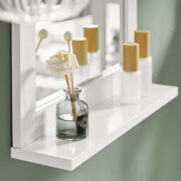 Sobuy Frg129-W, Bathroom Mirror Wall Mounted Shelf For Sink, Toilet Or Bedroom White - thumbnail 4