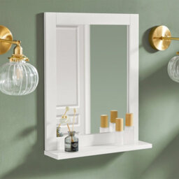 Sobuy Frg129-W, Bathroom Mirror Wall Mounted Shelf For Sink, Toilet Or Bedroom White - thumbnail 7