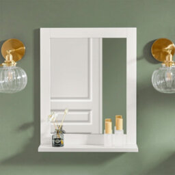 Sobuy Frg129-W, Bathroom Mirror Wall Mounted Shelf For Sink, Toilet Or Bedroom White - thumbnail 8