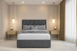 "Nexus Tuscany Plush Divan, Steel, 26"" Headboard, No Drawers, Open Coil Mattress, Small Double" - thumbnail 2