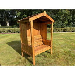 Charles Taylor Imperial Wooden Arbour 2 Seater Bench Seat Chair Burgundy Cushion