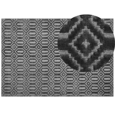 Beliani Rug Adatepe Dark Grey 160 X 230 Cm Viscose - image 1