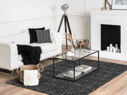 Beliani Rug Adatepe Dark Grey 160 X 230 Cm Viscose - thumbnail 2