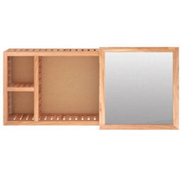 Berkfield Mirror Cabinet 80X17X34 Cm Solid Wood Walnut - thumbnail 4