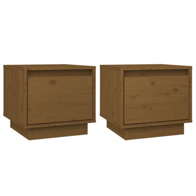 Berkfield Modern Bedside Cabinets 2 Pcs Honey Brown 35X34X32 Cm Solid Wood Pine - image 1