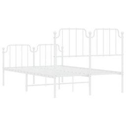 Berkfield Metal Bed Frame Without Mattress With Footboard White 120X200Cm - thumbnail 7