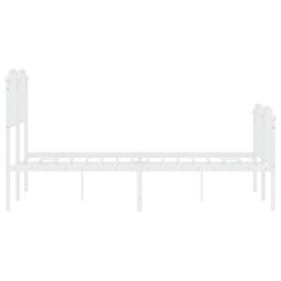 Berkfield Metal Bed Frame Without Mattress With Footboard White 120X200Cm - thumbnail 6