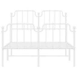 Berkfield Metal Bed Frame Without Mattress With Footboard White 120X200Cm - thumbnail 5