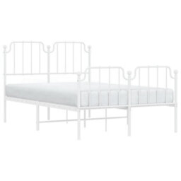 Berkfield Metal Bed Frame Without Mattress With Footboard White 120X200Cm - thumbnail 3
