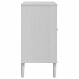 Berkfield Sideboard Senja Rattan Look White 80X40X80 Cm Solid Wood Pine - thumbnail 7