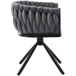 Btm Set Of 4 Velvet Swivel Dining Chairs With Metal Legs, Light Luxury, Gray - thumbnail 8