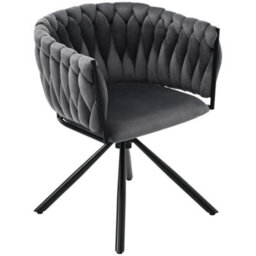Btm Set Of 4 Velvet Swivel Dining Chairs With Metal Legs, Light Luxury, Gray - thumbnail 5